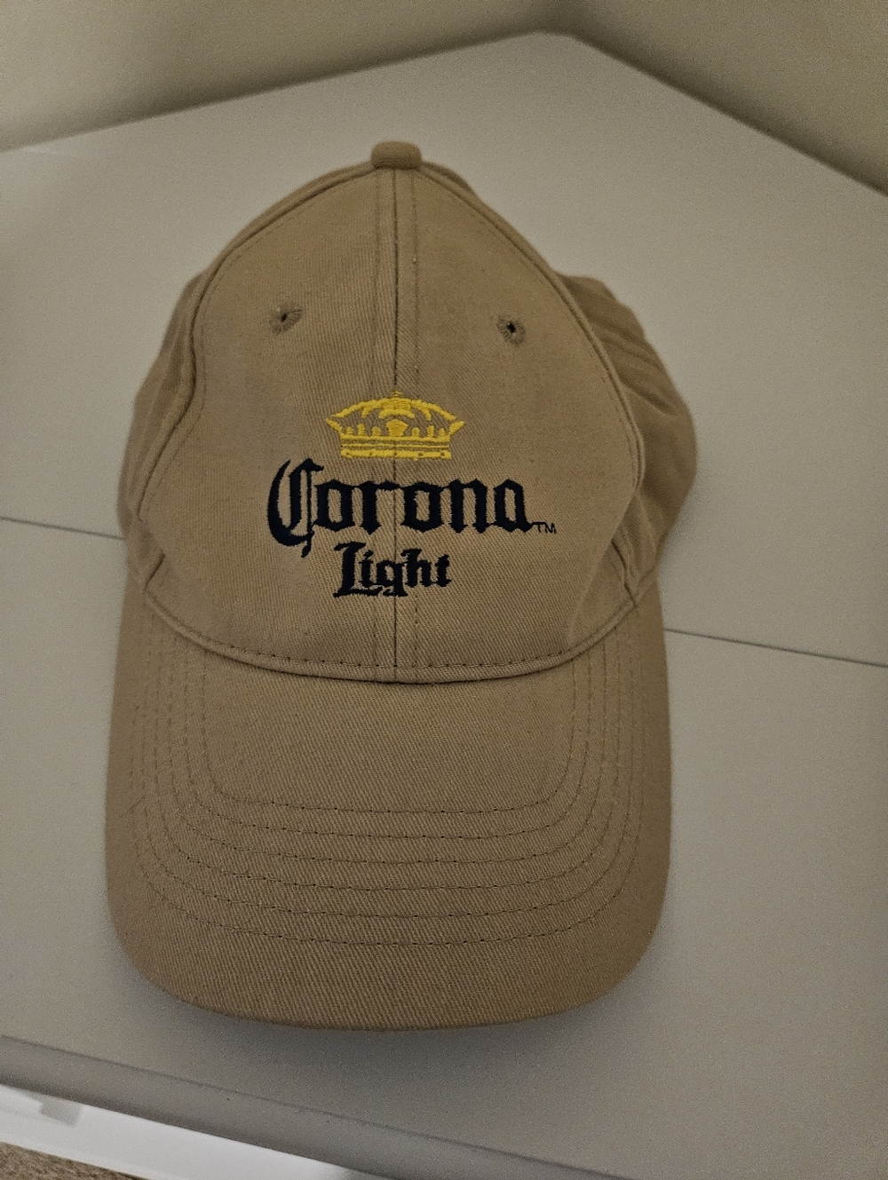 Corona Tan Cap with Yellow Crown Embroidery